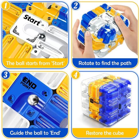 لغز مكعب المتاهة ثلاثي الأبعاد - لعبة تحفيز الدماغ للأطفال والكبار، لعبة حسية تعليمية للمراهقين، هدية عيد ميلاد in Kuwait