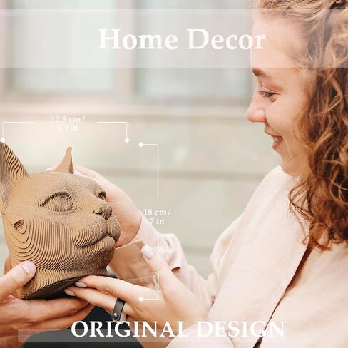 3D Puzzle Model Kit – Unique Gift for Teens, Adults, Kids, Women, Men - Brain Teaser Transforms Into Charming Home Decor (Cat) in Saudi Arabia