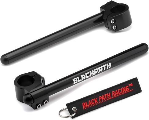 BlackPath - الإعداد العالمي 7/8 بوصة مشبك على المقاود لأنابيب شوكة 35 مم للدراجات النارية مقود ثابت Clipons (فضي) T6 Billet in Saudi Arabia