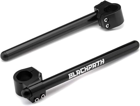 BlackPath - الإعداد العالمي 7/8 بوصة مشبك على المقاود لأنابيب شوكة 35 مم للدراجات النارية مقود ثابت Clipons (فضي) T6 Billet in Saudi Arabia