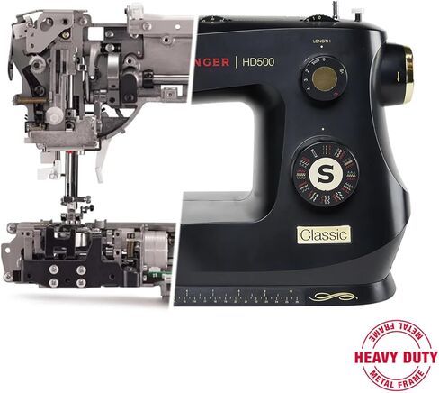 SINGER Heavy Duty 500 Classic Sewing Machine with Accessory Kit | Strong Motor with Enhanced Piercing Power, 32 Built-In Stitches, Full Metal frame, 1-step Buttonhole & LED Light in Saudi Arabia