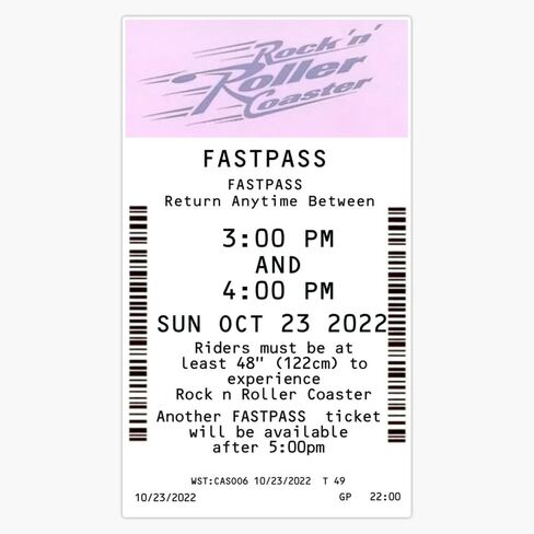 ملصق مغناطيسي MAGNET Rock n Roller Coaster Fastpass 2022 مقاس 5 بوصات in Saudi Arabia