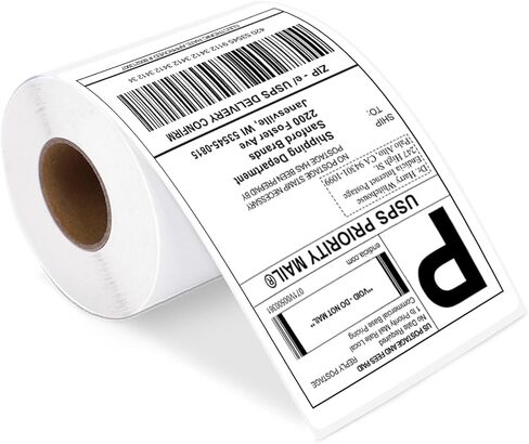 ملصقات شحن Fanfold مقاس 4 بوصة × 6 بوصة، طابعة حرارية مباشرة، ملصقات عنوان بريد لاصقة دائمة متوافقة مع طابعات JADENS وPOLONO والمزيد من الطابعات الحرارية، 500 ملصق/1 مكدسات in Kuwait