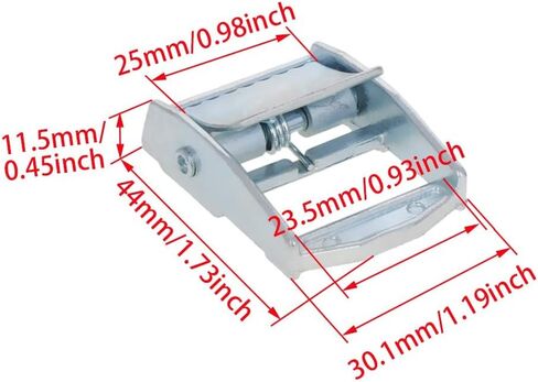 قطعتان من Yinpecly 2.46 بوصة × 2.54 بوصة × 0.89 بوصة (الطول × العرض × الارتفاع) قفل بإبزيم كام من سبائك الزنك لأحزمة رموش 1.97 بوصة، إبزيم حزام معدني، حزام ربط لأسفل، لون فضي in Saudi Arabia