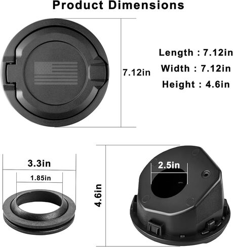 Mupera Fuel Filler Door Gas Tank Cap Cover Accessories for 2018-2023 2024 Jeep Wrangler JL JLU 2/4 Door(US Flag) in Saudi Arabia