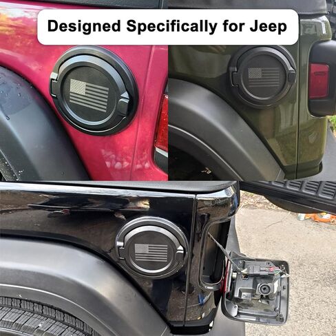 Mupera Fuel Filler Door Gas Tank Cap Cover Accessories for 2018-2023 2024 Jeep Wrangler JL JLU 2/4 Door(US Flag) in Saudi Arabia