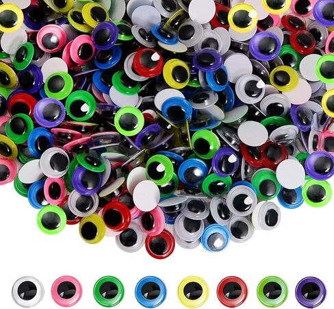 TOAOB 500pcs 10mm Googly Eyes Self Adhesive for Crafts Assorted Colors Wiggle Eyes Plastic Sticker Eyes for DIY Arts Home Decoration in Saudi Arabia