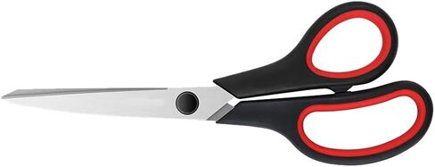 Heavy Duty Scissors, Stainless Steel Blades, Comfort Grip Handles, Multipurpose for Office/Home/Crafts, Red in Saudi Arabia