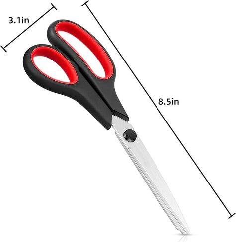 Heavy Duty Scissors, Stainless Steel Blades, Comfort Grip Handles, Multipurpose for Office/Home/Crafts, Red in Saudi Arabia