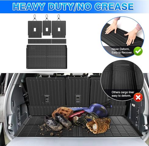 Cartist Cargo Liner Compatible with 2021 2022 2023 2024 Jeep Grand Cherokee L All Weather Rear Trunk Mat TPE (Behind The 2nd Row Seats)(Not Fit Grand Cherokee) in Saudi Arabia