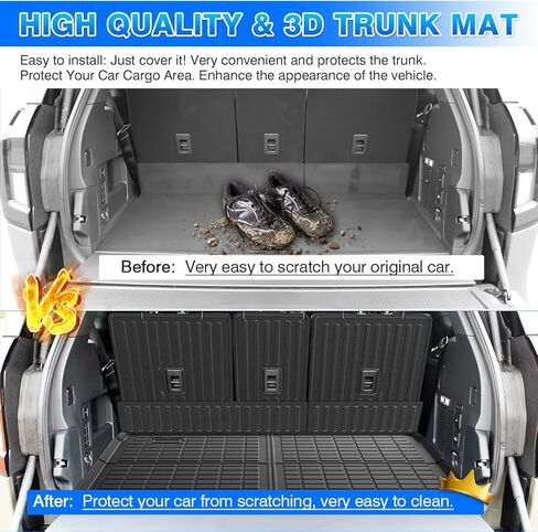 Cartist Cargo Liner Compatible with 2021 2022 2023 2024 Jeep Grand Cherokee L All Weather Rear Trunk Mat TPE (Behind The 2nd Row Seats)(Not Fit Grand Cherokee) in Saudi Arabia
