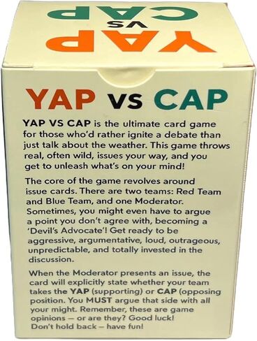 The Party Game of Yappin & Cappin - Fun Social Party Game for Gatherings with Bold Opinions and Wild Debates in Saudi Arabia