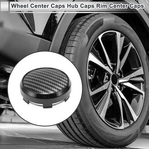 ACROPIX 4 Pcs Wheel Center Caps Hub Caps Rim Center Caps 2.42" 2.60" Wheel Caps Hubcap Center Covers Black Cover with Faux Logo Plastic 6 Clips Black in Saudi Arabia
