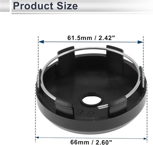 ACROPIX 4 Pcs Wheel Center Caps Hub Caps Rim Center Caps 2.42" 2.60" Wheel Caps Hubcap Center Covers Black Cover with Faux Logo Plastic 6 Clips Black in Saudi Arabia
