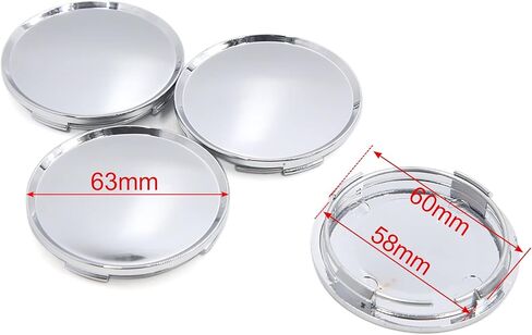 uxcell 4pcs 63mm Dia 4 Lugs Auto Car Tire Wheel Rim Center Hub Caps Cover Silver Tone in Saudi Arabia