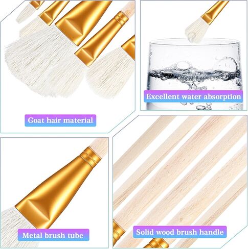 9 Pcs Mop Paint Brushes for Acrylic Painting Pottery Glazing Brushes Pottery Glaze Brushes Set with Wooden Handle Assorted Size Blending Brush for Acrylic Painting Glazing and Detailing in Saudi Arabia
