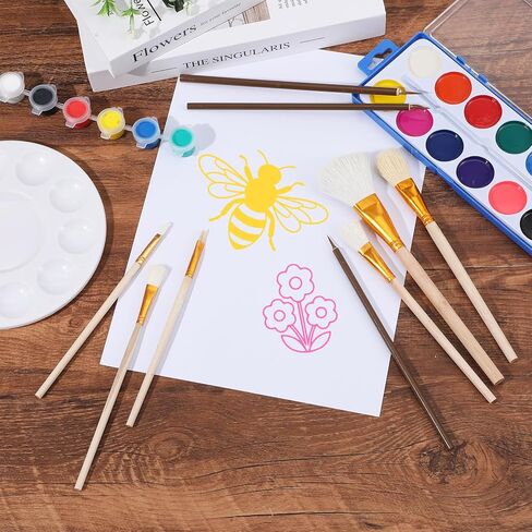9 Pcs Mop Paint Brushes for Acrylic Painting Pottery Glazing Brushes Pottery Glaze Brushes Set with Wooden Handle Assorted Size Blending Brush for Acrylic Painting Glazing and Detailing in Saudi Arabia