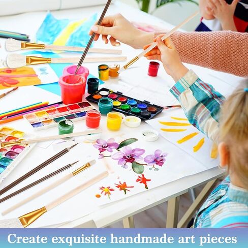 9 Pcs Mop Paint Brushes for Acrylic Painting Pottery Glazing Brushes Pottery Glaze Brushes Set with Wooden Handle Assorted Size Blending Brush for Acrylic Painting Glazing and Detailing in Saudi Arabia