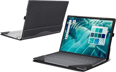 Laptop Case for Dell 14 Premium Laptop DA14250 [not Compatible with Any Other Model] ，2 in 1 PU Leather Inside Pocket Cover (Dark Gray) in Saudi Arabia