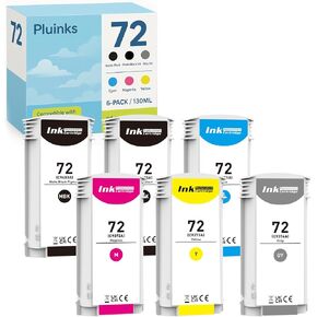 72 Ink Cartridge Replacement for HP 72 Ink Cartridge Work with HP DesignJet T1100 T770 T790 T795 T610 T620 T1120 T1200 T1300 T2300 Printer (130-ml, 6 Packs) in Saudi Arabia