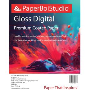 Glossy Paper, Double-Sided, 8.5 in x 11 in, 80 lb Text/32 lb Bond,100 Sheets, Digital Photo and Text, 96 Bright, Acid-free, Laser Printing in Saudi Arabia