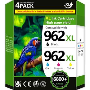 962XL 962 Ink Cartridges Compatible for HP 962XL Ink Cartridges Combo Pack for HP Ink 962 for HP 962 Ink fit for OfficeJet Pro 9015 9010 9018 9012 9020 9025 9014 9016 9019 9022 9026,4 Pack in Saudi Arabia