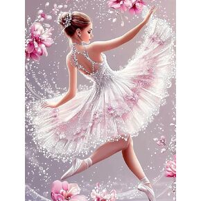 Yikenjoy Ballerina Diamond Art Kits for Adults – 5D Ballerina Diamond Painting Kit for Beginner, Full Drill DIY Dancer Girl Wall Decor, Relaxing & Fun Craft, 16 x 12 in in Saudi Arabia