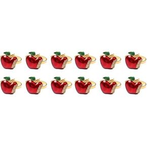 6pcs Christmas Tree Apple Shape Household Napkin Holder Buckle Unique Napkin Holder an Fruit Decorations Apple Napkin Rings Decorate Set up Napkin Holder Deer Head in Kuwait