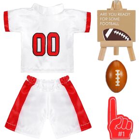 Outus 5 Pcs Christmas Elf Prop Accessories Kit Christmas Elf Football Game Day Clothes Card Display Stand Finger Cheering Stick Mini Football for Xmas Cloth Props and Accessories Gifts in Saudi Arabia