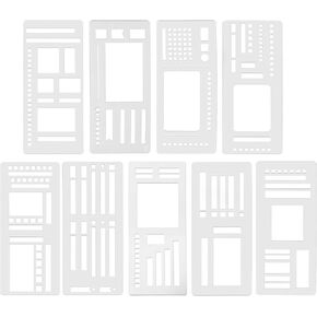 9pcs Handmade Flexible Record Template, Reusable Journal Stencils for Planner, Calendar Template Stencil, Lines & Boxes, Calendars & Daily Planning 13.5x5.8cm in Kuwait