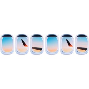 Housoutil 3PCS Airplane Wing Stickers, Self Adhesive Plane Window Clings, 3D Wallpaper Wall Decor Airplane Window Decal Wing in Kuwait