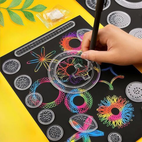مجموعة رسم فنية حلزونية، استنسل حلزوني مسطرة هندسية، أدوات رسم للفنانين لرسم الحرف الفنية بنفسك in Saudi Arabia