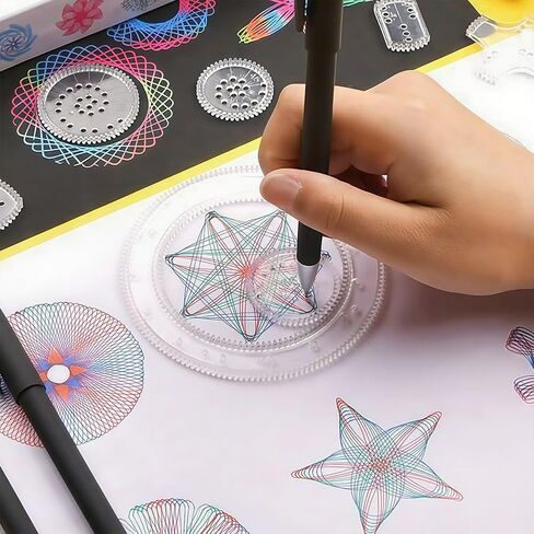 مجموعة رسم فنية حلزونية، استنسل حلزوني مسطرة هندسية، أدوات رسم للفنانين لرسم الحرف الفنية بنفسك in Saudi Arabia
