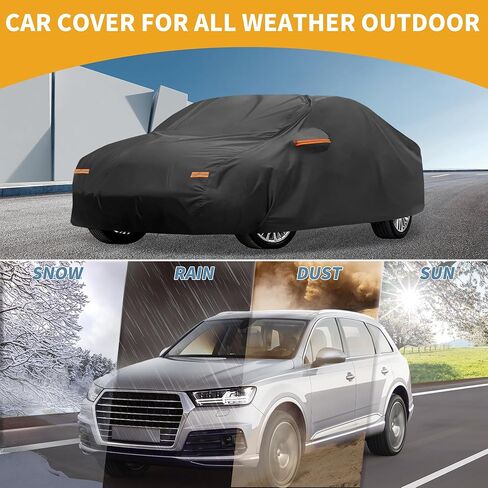 All-Weather Waterproof Car Cover - UV-Resistant Outdoor Full Exterior Protection for BMW 1 Series Sedan 190T-PU Black with Right Side Zipper in Saudi Arabia