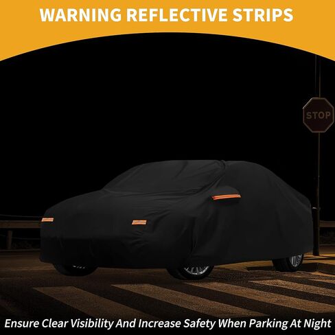 All-Weather Waterproof Car Cover - UV-Resistant Outdoor Full Exterior Protection for BMW 1 Series Sedan 190T-PU Black with Right Side Zipper in Saudi Arabia