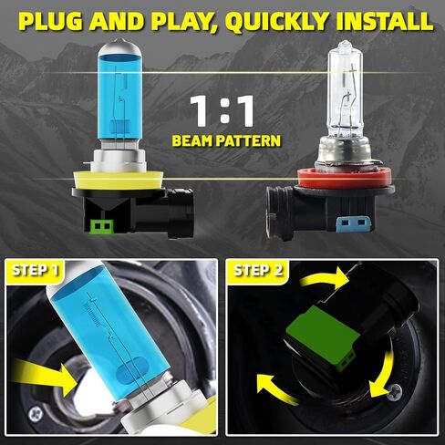 Headlight Bulbs Fit For Camaro 2010-2013, 9008 High Low Dual Beam Combo, Super Bright 5500K White Light High Performance Halogen Light Bulbs, 2PCS in Saudi Arabia
