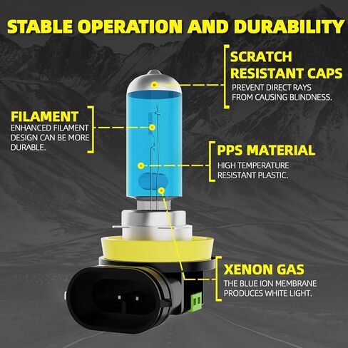Headlight Bulbs Fit For Camaro 2010-2013, 9008 High Low Dual Beam Combo, Super Bright 5500K White Light High Performance Halogen Light Bulbs, 2PCS in Saudi Arabia