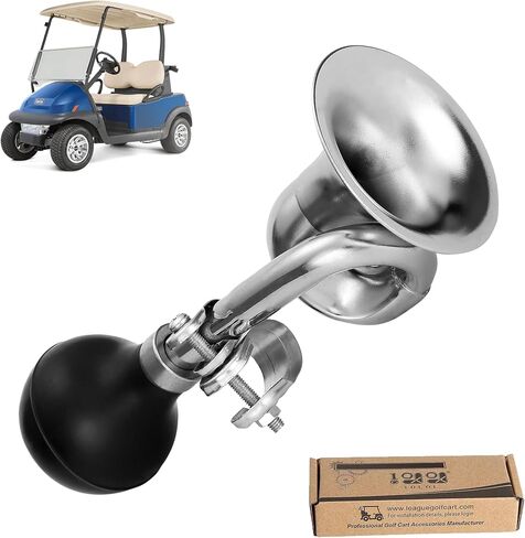 10L0L Retro Clown Horn for Golf Cart Accessories, Classic Vintage Metal Twist Loudspeaker Siren Hooter Snail Air Horn Compatible with Yamaha, EZGO, Club Car Golf Cart and Bike in Saudi Arabia