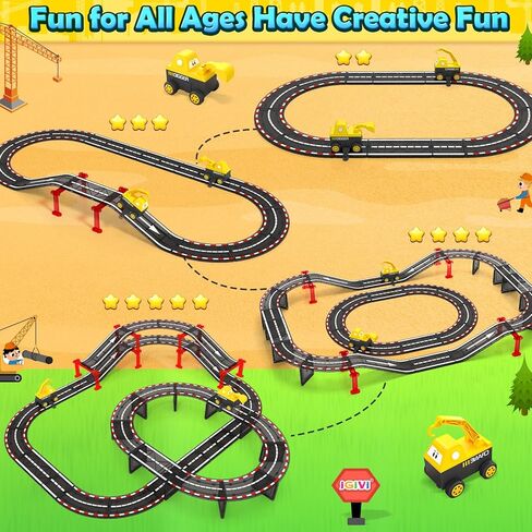 Magnetic Tiles City Road Construction Toys, Magnet Building Blocks for Toddler Kids Toys, Creative Montessori Toys for 3+ Year Old Boys & Girls, Ideal Birthday Christmas Gifting for Kids Ages 3-5 5-7 in Kuwait