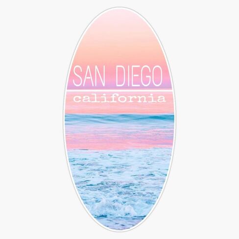 San Diego Sunset Vinyl Sticker Waterproof Decal Laptop Wall Window Bumper Sticker 5" in Saudi Arabia
