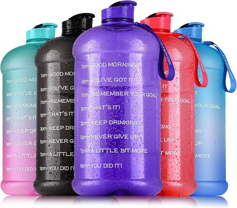 Hydration Nation (32oz Water Bottle With Time Marker - Leak Proof Water Bottles With Times To Drink For Fitness & Sports - 32oz Water Bottle With Straw For Drinking - Water Tracker Bottles (Blue) in Kuwait