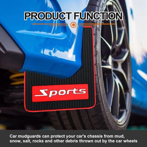 4 قطع من اللوحات الطينية العالمية للسيارة، واقيات الطين المطاطية الناعمة المقاومة للتصادمات لسيارات الدفع الرباعي والسيدان، المصدات الخلفية الأمامية، قصيرة in Kuwait