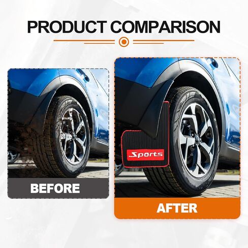 4 قطع من اللوحات الطينية العالمية للسيارة، واقيات الطين المطاطية الناعمة المقاومة للتصادمات لسيارات الدفع الرباعي والسيدان، المصدات الخلفية الأمامية، قصيرة in Kuwait