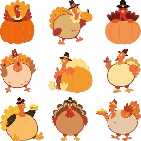 Fancy Land Turkey Cutouts 54 Pcs Fall Thanksgiving Decorations Holiday School Party Classroom Bulletin Board Decor in Saudi Arabia