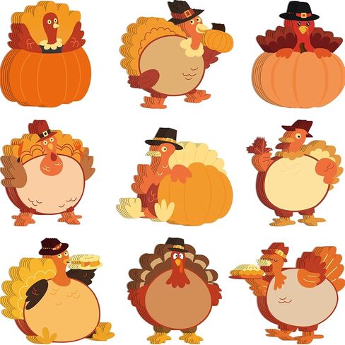 Fancy Land Turkey Cutouts 54 Pcs Fall Thanksgiving Decorations Holiday School Party Classroom Bulletin Board Decor in Saudi Arabia
