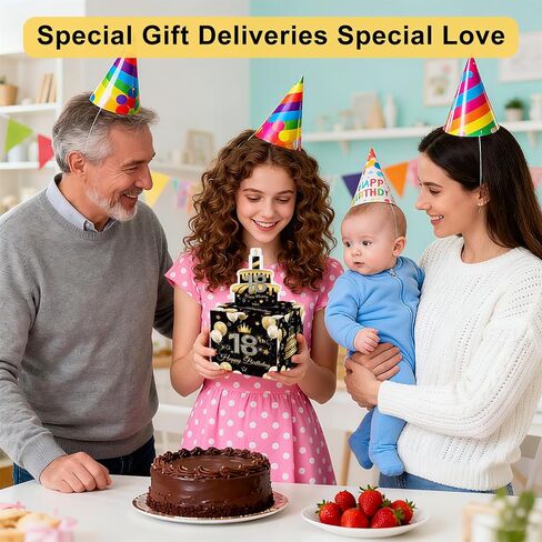 صندوق نقود عيد الميلاد السادس عشر لصندوق مفاجآت الهدايا النقدية، ديكورات عيد الميلاد السادس عشر للفتيات والفتيان، سحب هدية المال مع أكياس شفافة ديكورات حفلات الذهب الأسود in Kuwait