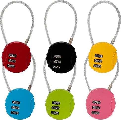 4 Pack 3-Digit Combination Lock Waterproof Padlock Outdoor Mini Wire Rope Combination Lock for Backpacks, Trolley Cases, Gym Lockers, Fence in Kuwait