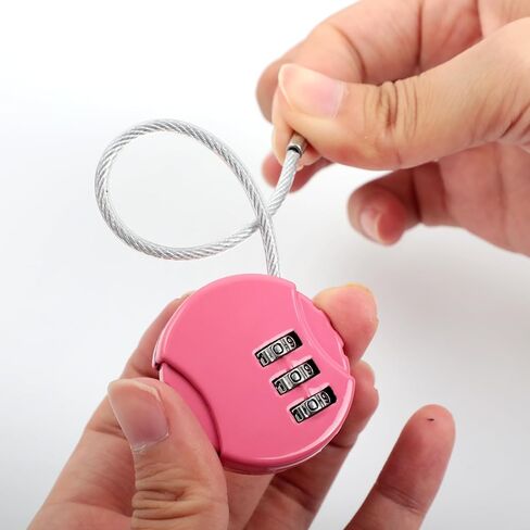 4 Pack 3-Digit Combination Lock Waterproof Padlock Outdoor Mini Wire Rope Combination Lock for Backpacks, Trolley Cases, Gym Lockers, Fence in Kuwait