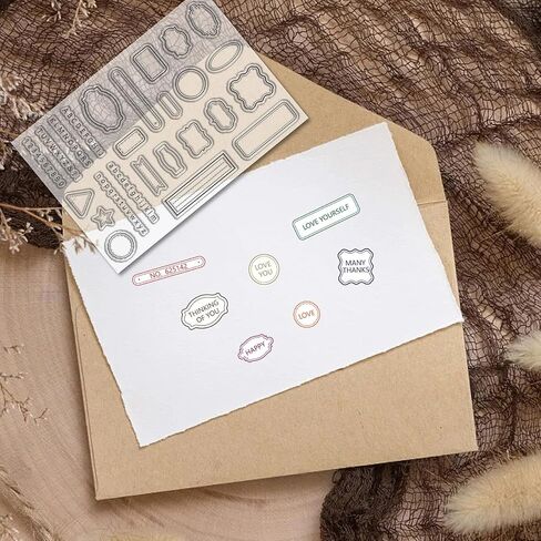 Label Frame Clear Rubber Stamp Background Vintage Transparent Silicone Seals Stamp Retro for Journaling Card Making DIY Scrapbooking Handmade Photo Album Notebook Decor in Saudi Arabia
