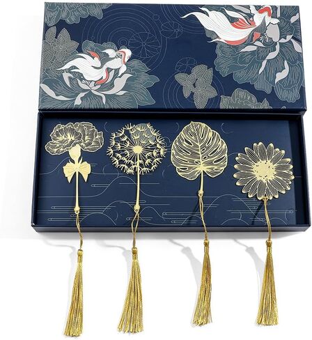 Metal Bookmarks with Tassel, Golden Hollow Bookmark Gift for Book Lovers, Writers, Readers, Men, Women, Adults in Saudi Arabia